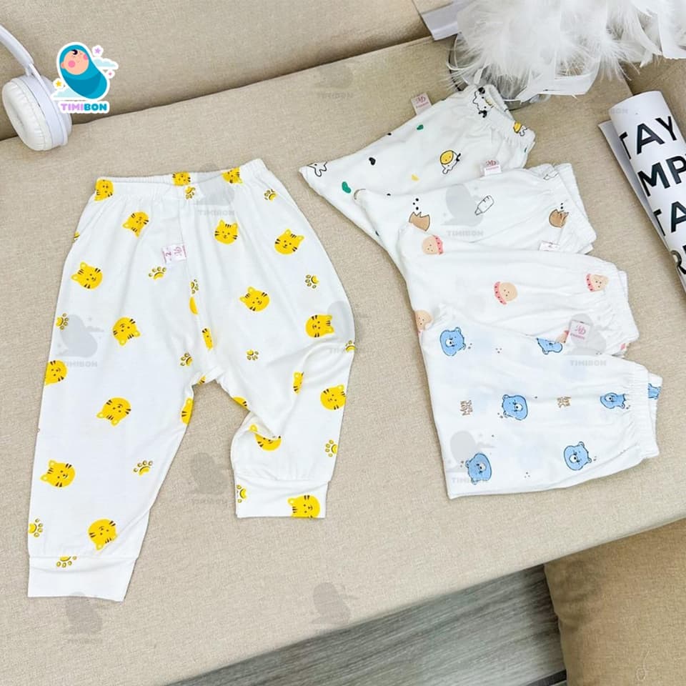 Quần Dài Sơ Sinh Thun Lạnh Quần Chục Có Đáp Đũng Đóng Bỉm Thoải Mái, Siêu Mềm, Mát Cho Bé Trai, Bé Gái - [Q03] - ảnh 4