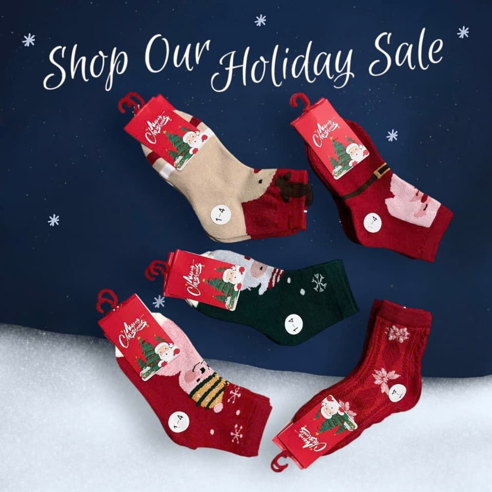 Tất noel cho bé set 5 đôi cao cổ họa tiết rực rỡ - ảnh 3