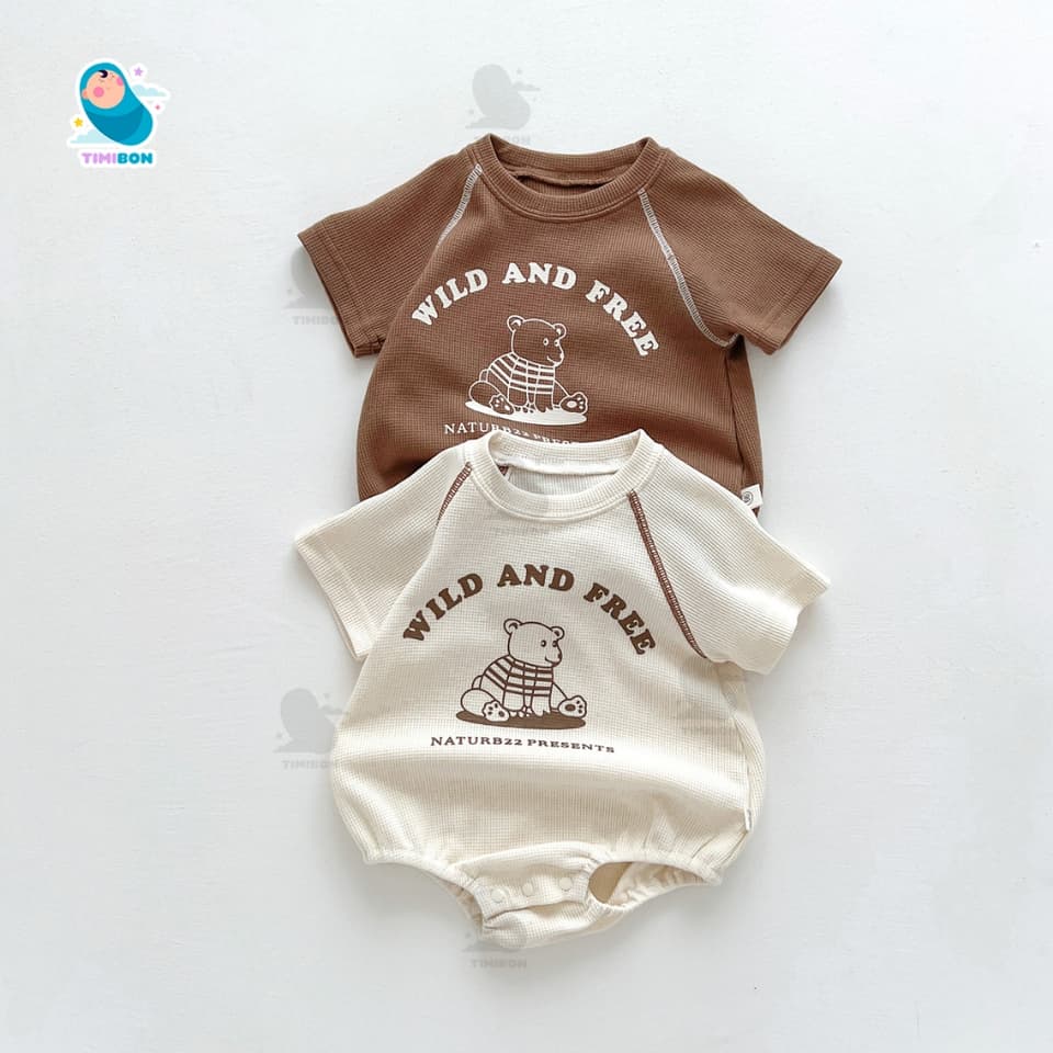 [ Vải Tổ Ong ] Quần Áo Sơ Sinh Body Chip Cộc Tay Bodysuit Cho Bé Trai Gái Hình Gấu Mềm Mát – [BDCHIP64] - ảnh 4