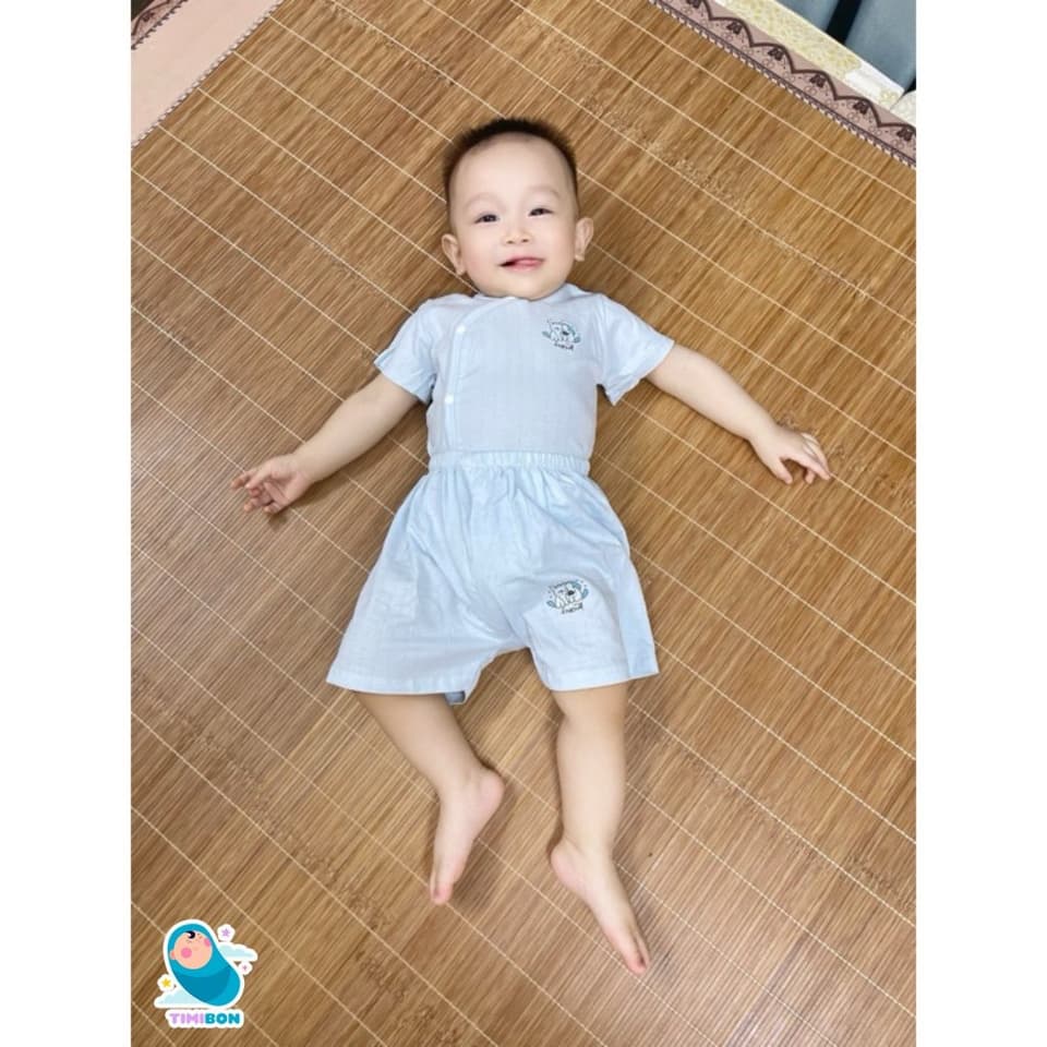 [ Vải Petit QC ] Bộ Sơ Sinh Cộc Tay Cho Trẻ Sơ Sinh Đến 9 Tháng Chất Vải Mềm Mát Thoáng Khí An Toàn Cho Da Bé [B17] - ảnh 3