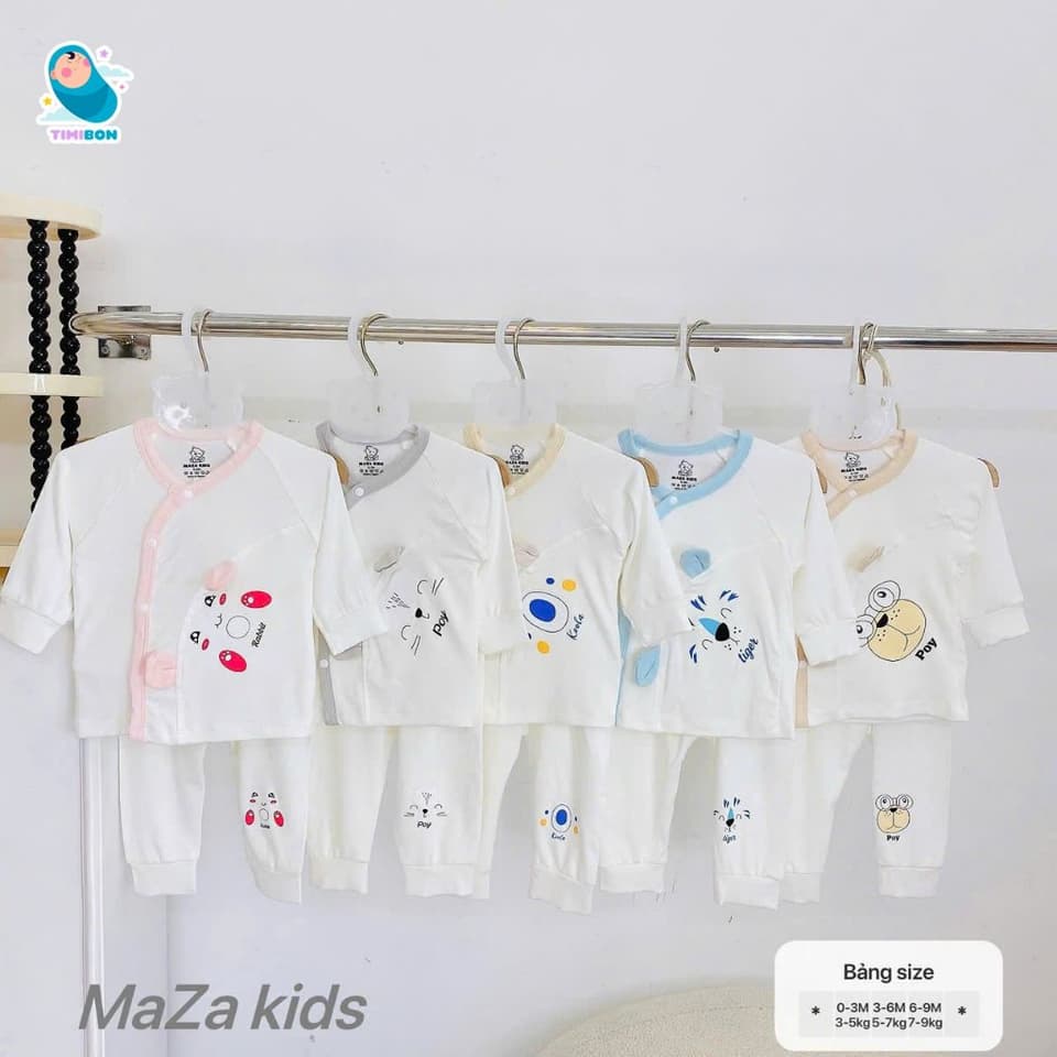 [ Vải Petit QC ] Bộ Quần Áo Sơ Sinh Dài Tay Cạp Cao Chất Liệu Mềm Mịn Co Giãn 4 Chiều [B18]