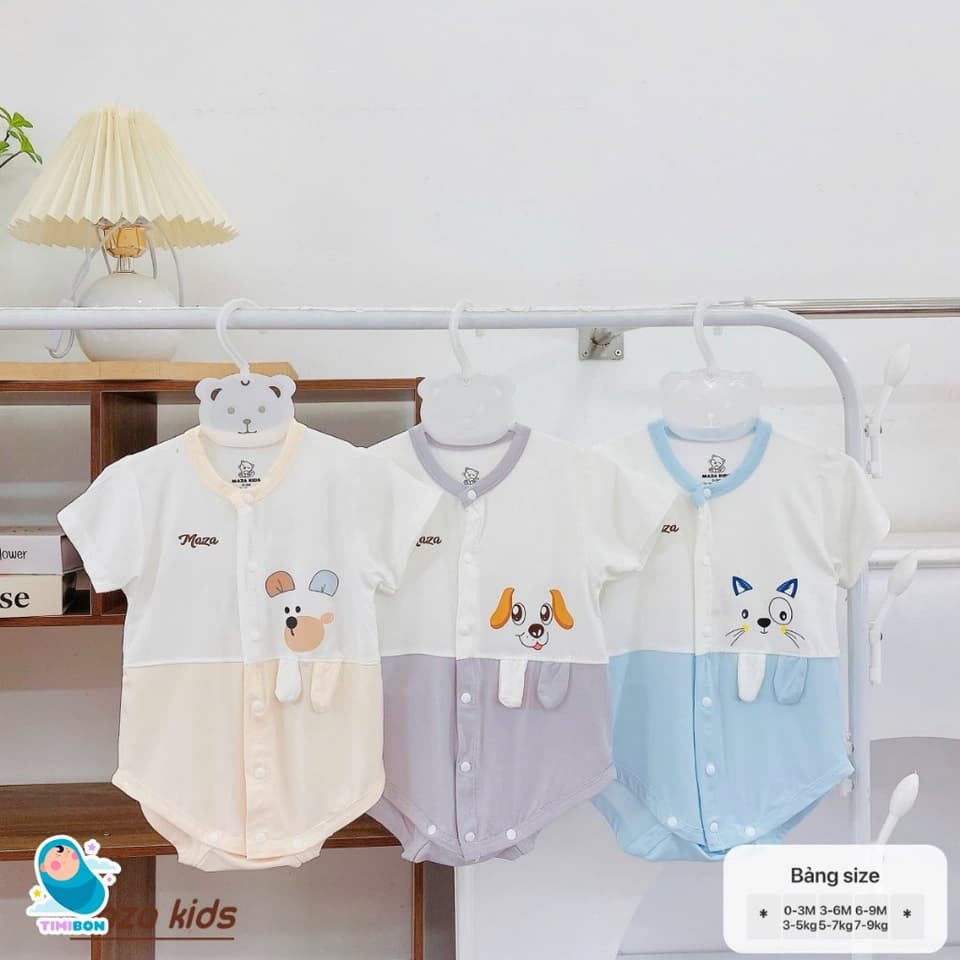 [ Vải Petit QC ] Body Chip Cộc Tay Cúc Trước Cho Bé Trai, Bé Gái Từ Sơ Sinh Đến 12kg Chất Mềm Mát Cao Cấp [BDCHIP76] - ảnh 4