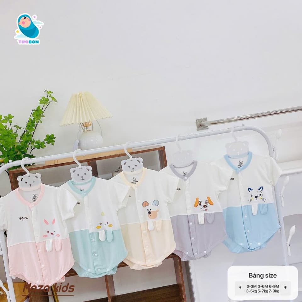[ Vải Petit QC ] Body Chip Cộc Tay Cúc Trước Cho Bé Trai, Bé Gái Từ Sơ Sinh Đến 12kg Chất Mềm Mát Cao Cấp [BDCHIP76] - ảnh 3