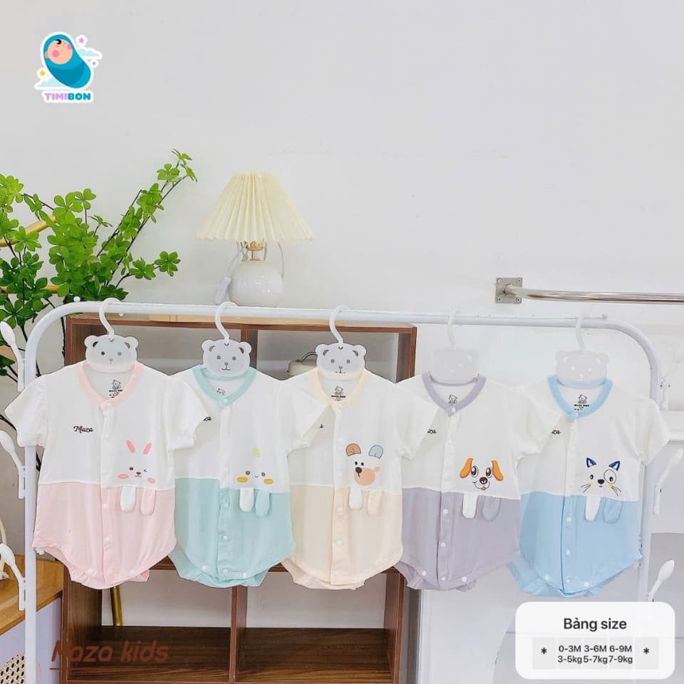 [ Vải Petit QC ] Body Chip Cộc Tay Cúc Trước Cho Bé Trai, Bé Gái Từ Sơ Sinh Đến 12kg Chất Mềm Mát Cao Cấp [BDCHIP76] - ảnh 2