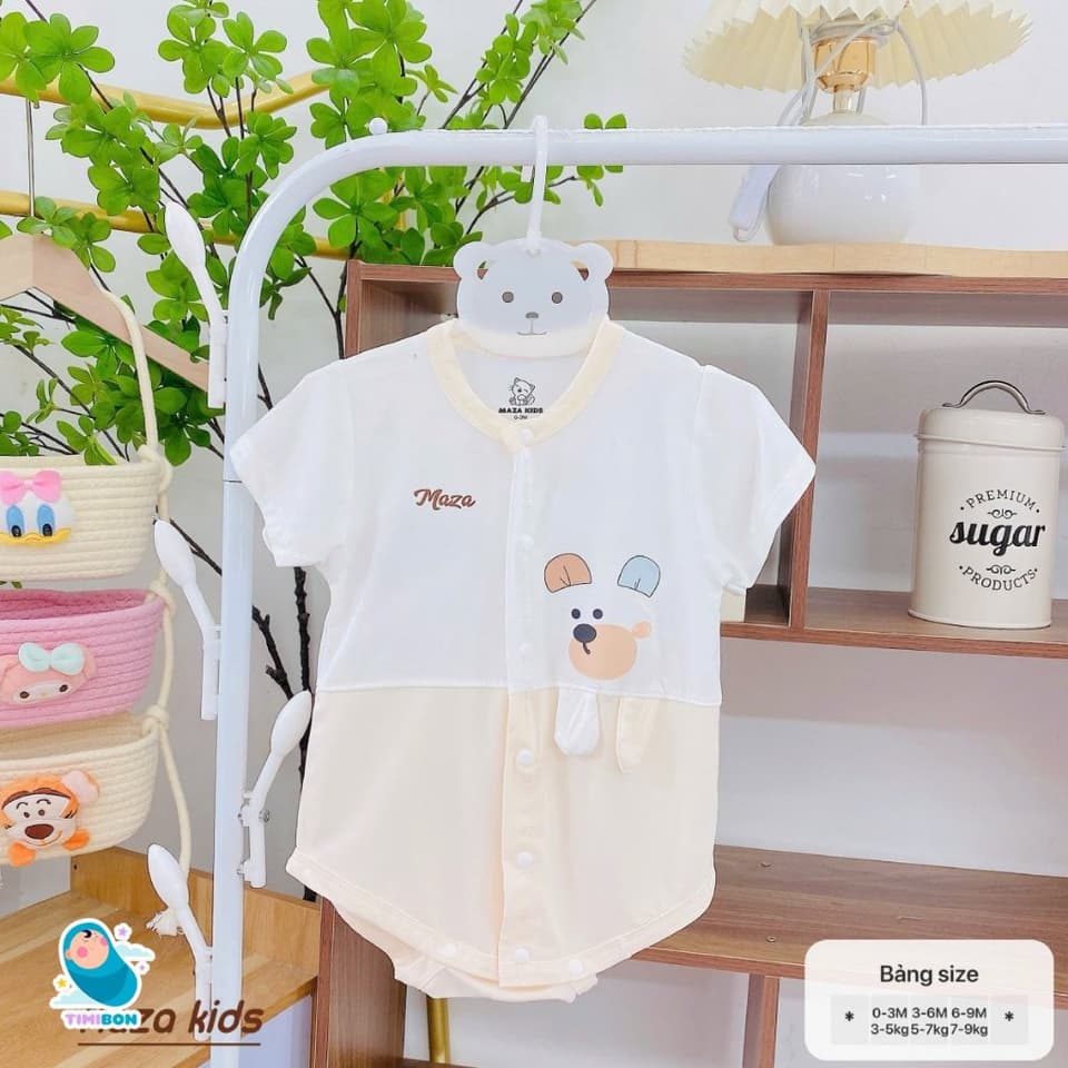 [ Vải Petit QC ] Body Chip Cộc Tay Cúc Trước Cho Bé Trai, Bé Gái Từ Sơ Sinh Đến 12kg Chất Mềm Mát Cao Cấp [BDCHIP76] - ảnh 7