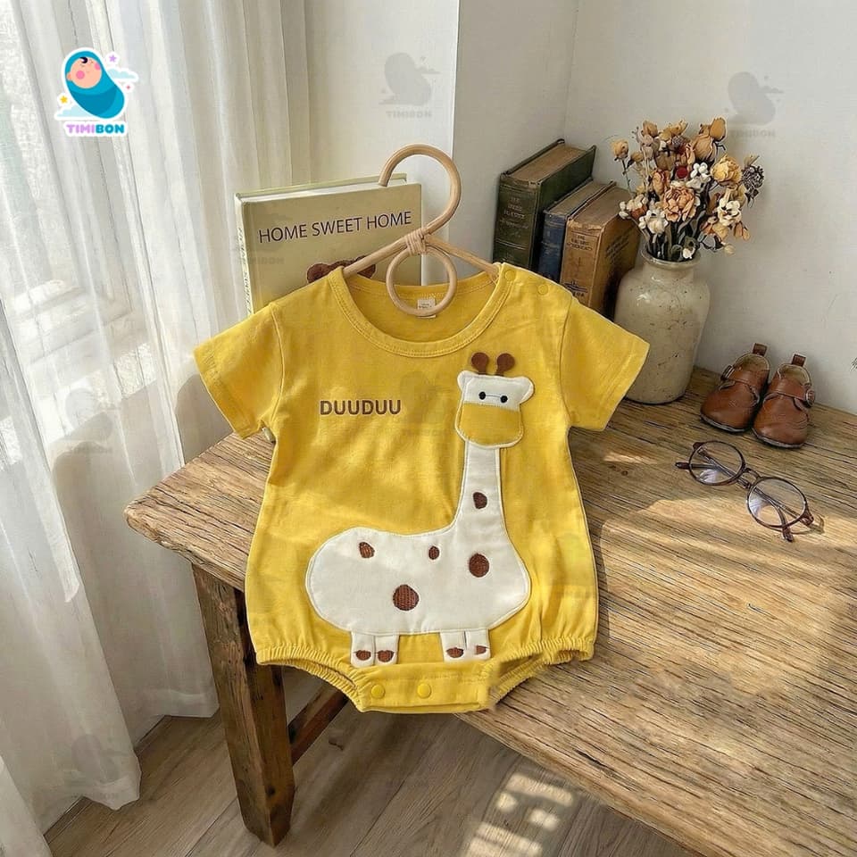 Body Chip Cho Bé Trai Bé Gái Họa Tiết Hươu Cao Cổ Dễ Thương, Bodysuit Cho Bé Vải Cotton Mềm Mịn [BDCHIP79] - ảnh 3