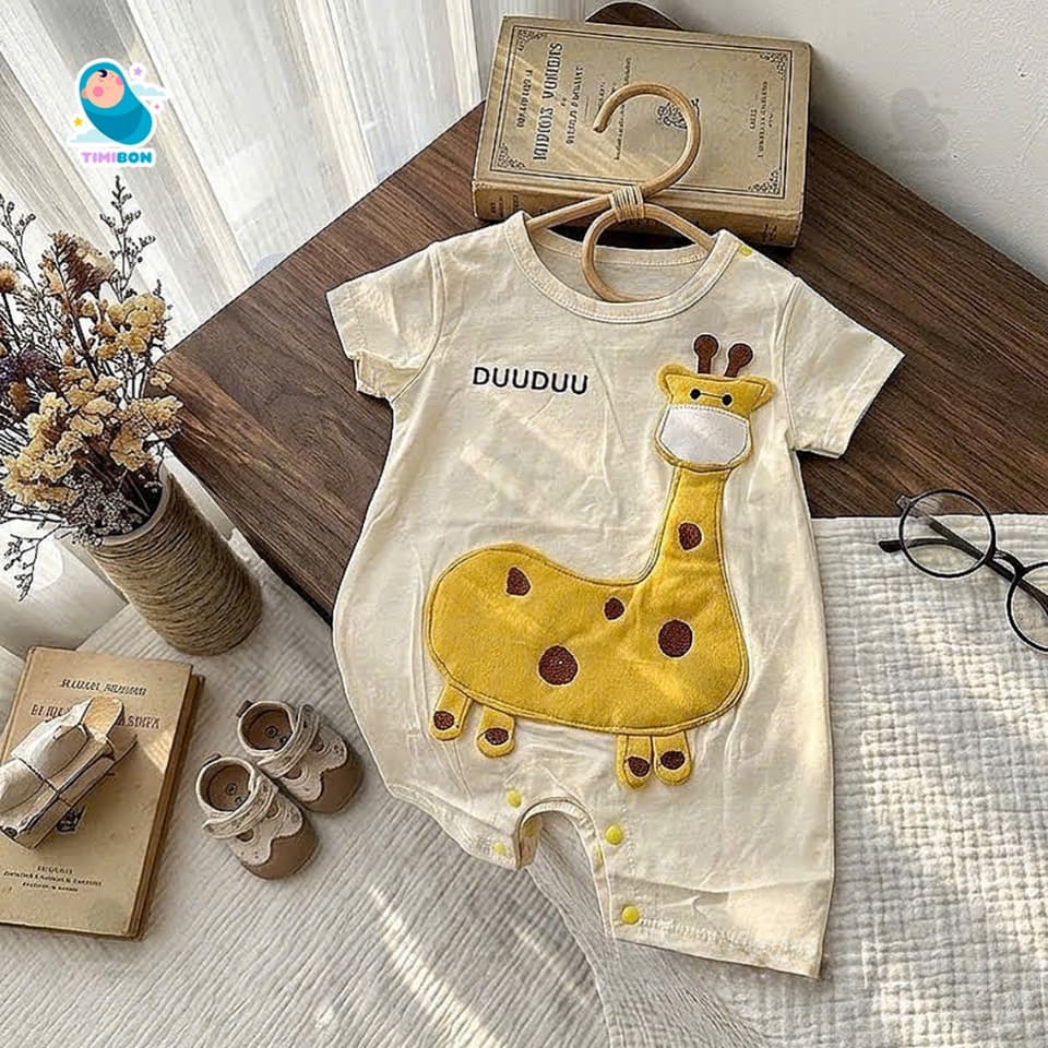 Body đùi cho bé trai bé gái họa tiết hươu cao cổ DUUDUU, Bodysuit cộc tay chất cotton zip Hàn co giãn 4 chiều [BDC53] - ảnh 7