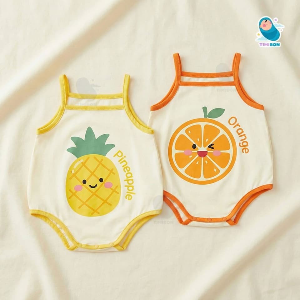 Body 2 Dây Cho Bé Gái Mẫu Quần Áo Sơ Sinh Chip Hai Dây Cherry Dâu Tây Bodysuit Chất Mềm Mát – [BDCHIP55] - ảnh 6