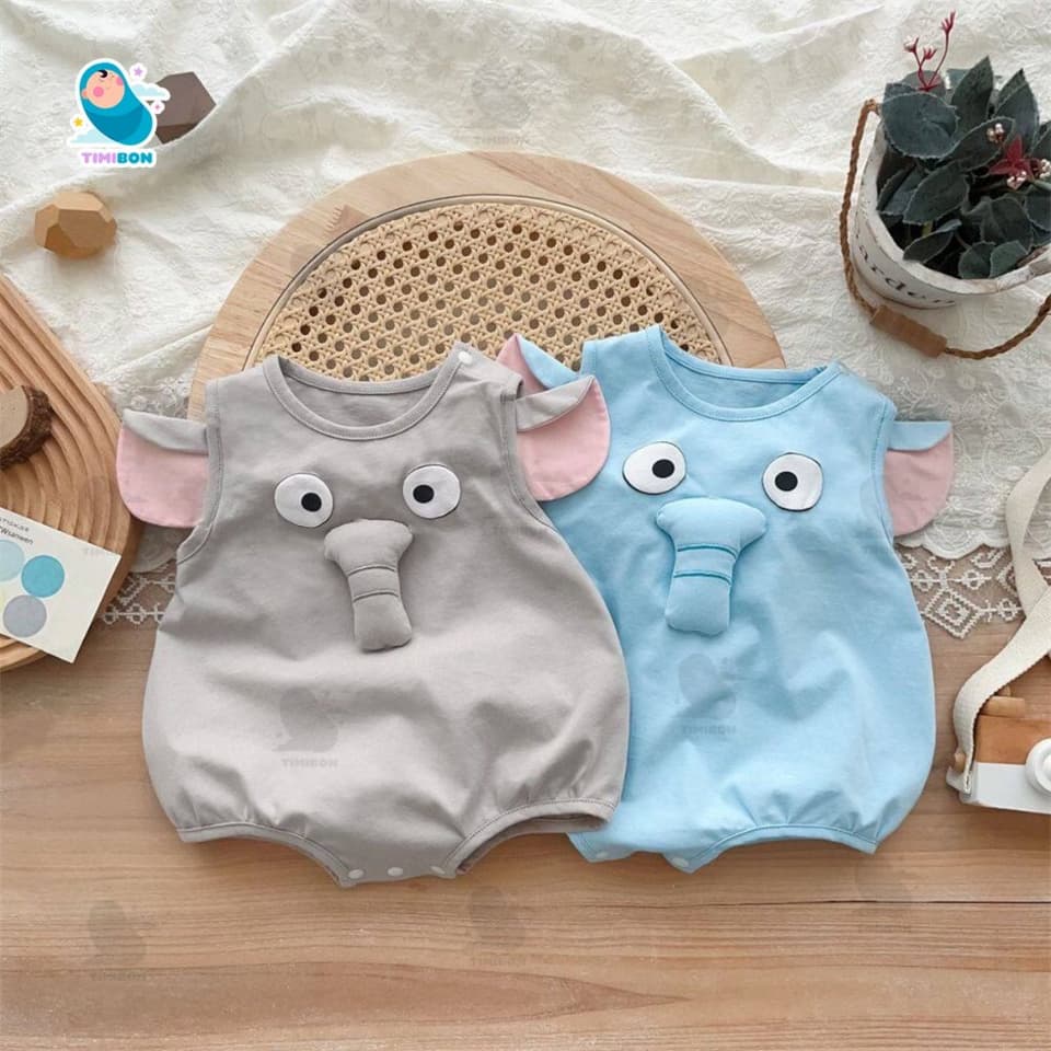 Body chip cho bé hình voi con 3D ngộ nghĩnh, chất cotton baby mềm mịn an toàn cho bé [BDCHIP83] - ảnh 6