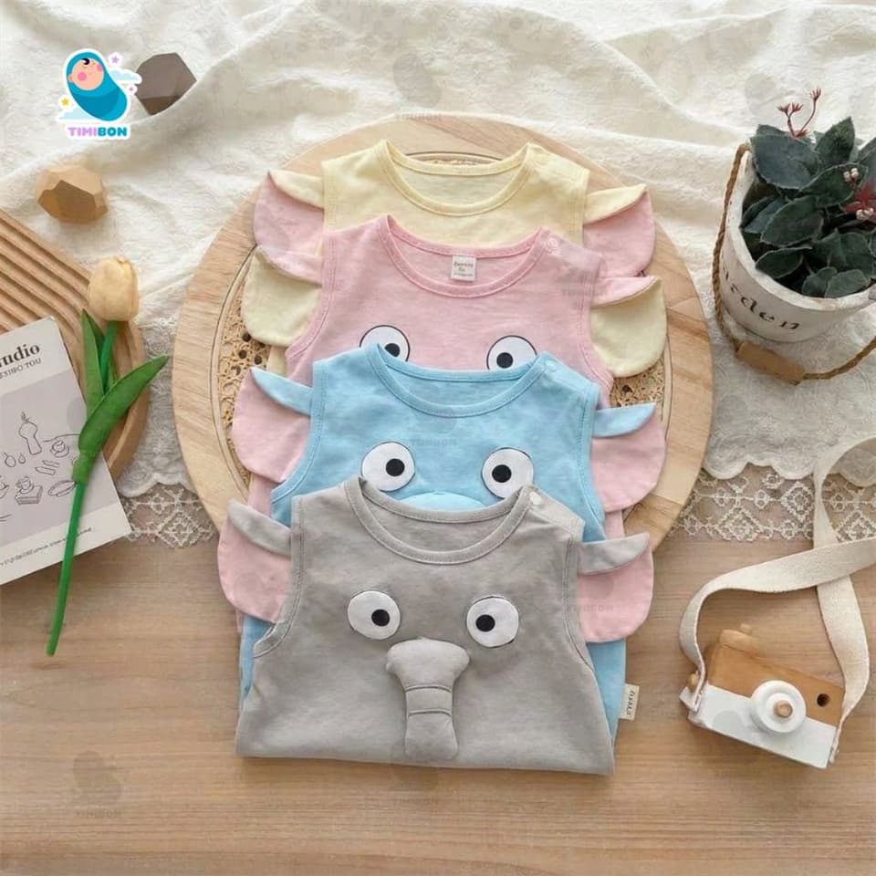 Body chip cho bé hình voi con 3D ngộ nghĩnh, chất cotton baby mềm mịn an toàn cho bé [BDCHIP83] - ảnh 4