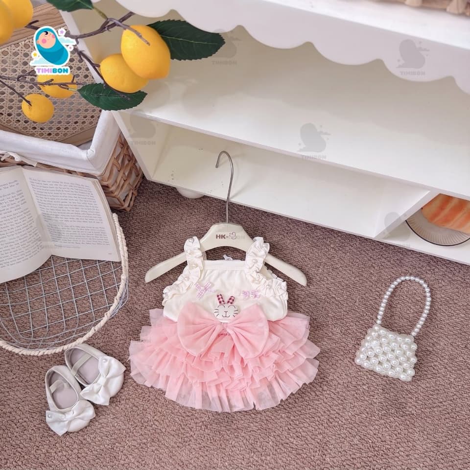 Set Váy Tutu Bé Gái Sang Chảnh, Áo 2 Dây Đính Nơ Ngọc Bồng Bềnh - Quần Áo Trẻ Em Mùa Hè [VAY02] - ảnh 9