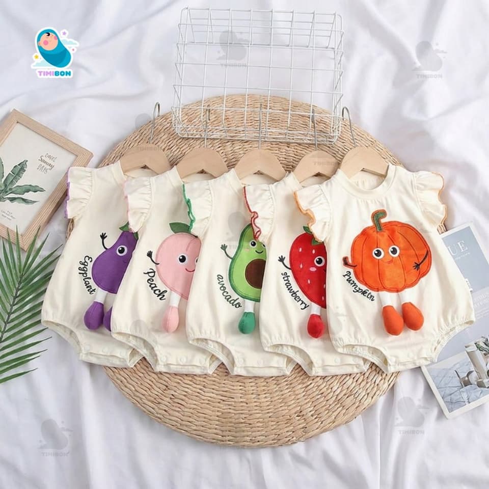 Body Chip Cho Bé Bodysuit Cộc Tay Cotton Hình Bí Ngô Bơ Dâu Tây Mẫu Quần Áo Trẻ Em Liền Thân Jumpsuit [BDC38] - ảnh 7