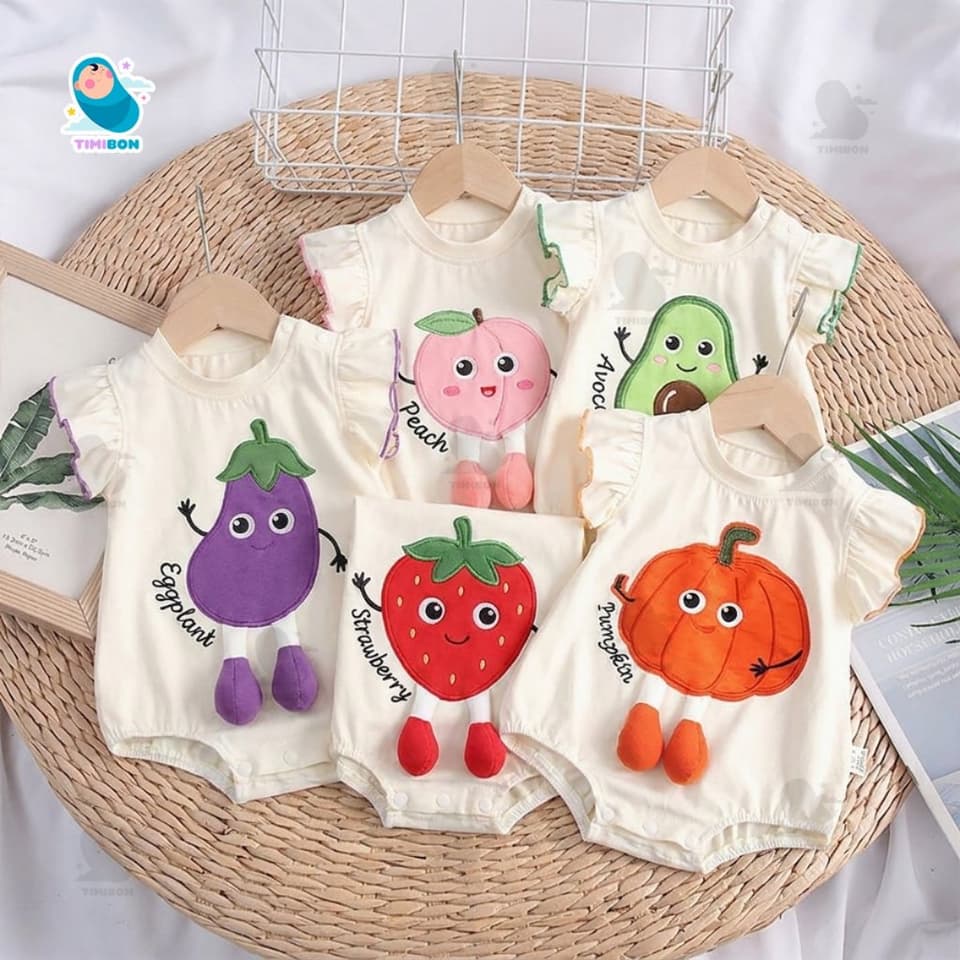 Body Chip Cho Bé Bodysuit Cộc Tay Cotton Hình Bí Ngô Bơ Dâu Tây Mẫu Quần Áo Trẻ Em Liền Thân Jumpsuit [BDC38] - ảnh 6