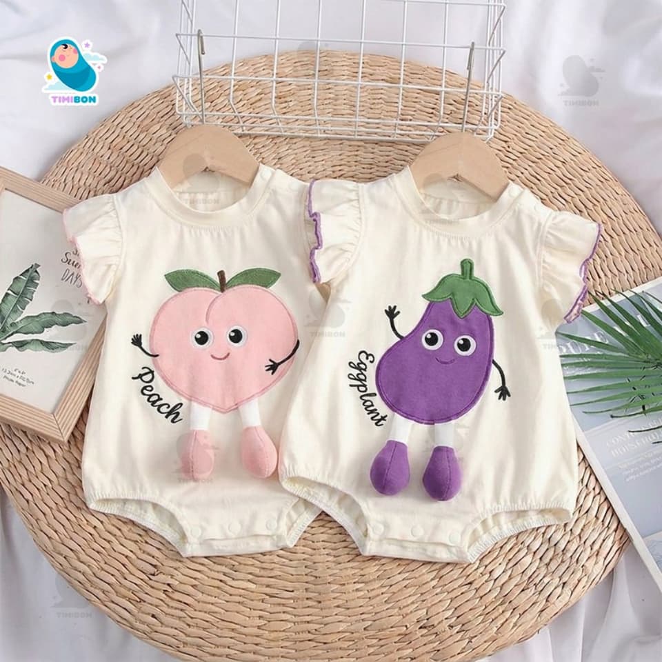 Body Chip Cho Bé Bodysuit Cộc Tay Cotton Hình Bí Ngô Bơ Dâu Tây Mẫu Quần Áo Trẻ Em Liền Thân Jumpsuit [BDC38] - ảnh 4