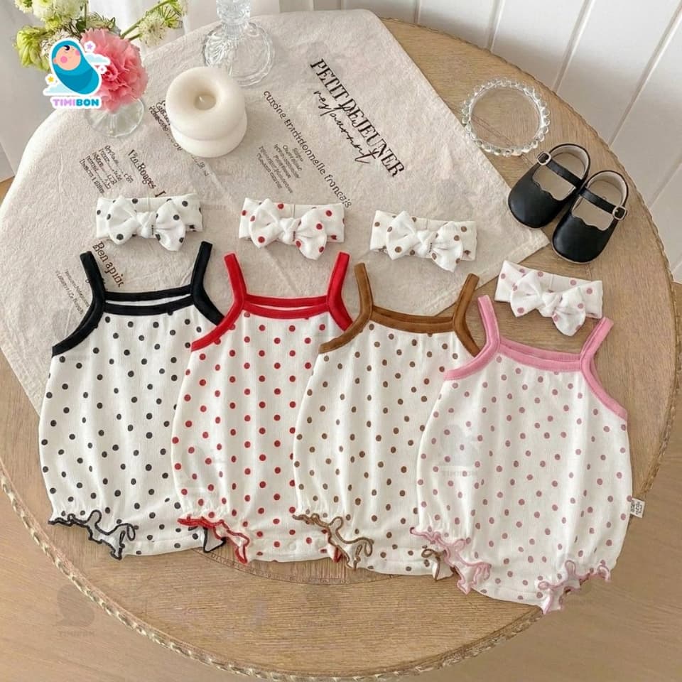 [ Kèm Turban ] Set Body Chip Cho Bé Gái 2 Dây Chất Cotton Hàn Mềm Mát [BDCHIP84] - ảnh 2