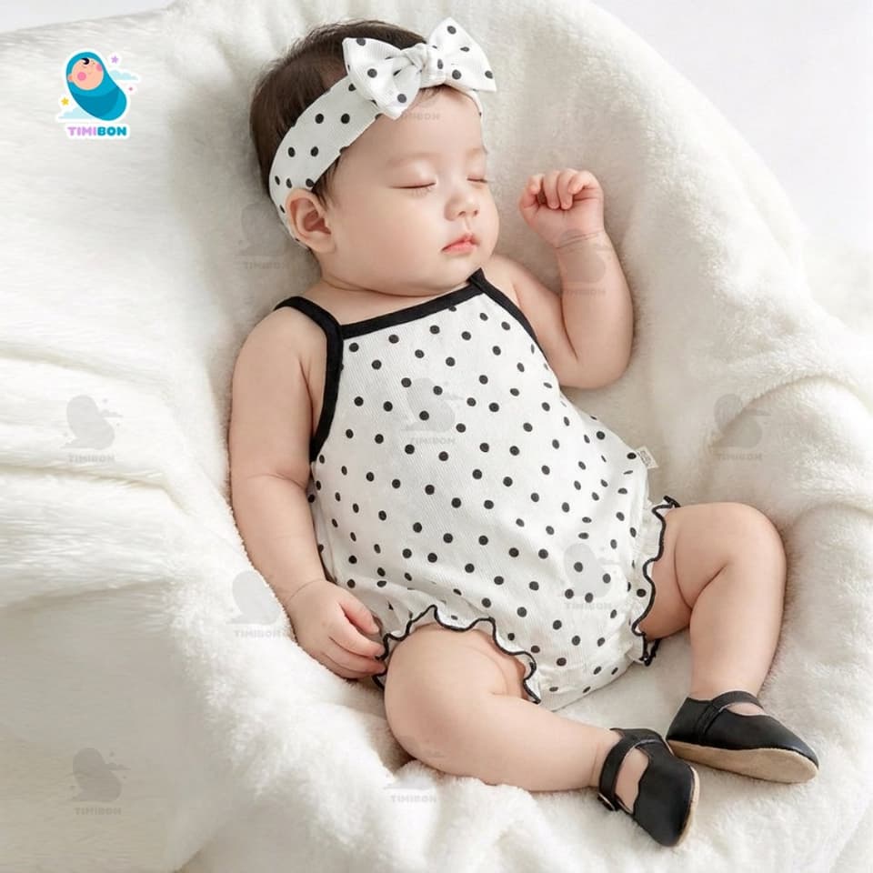 [ Kèm Turban ] Set Body Chip Cho Bé Gái 2 Dây Chất Cotton Hàn Mềm Mát [BDCHIP84] - ảnh 7
