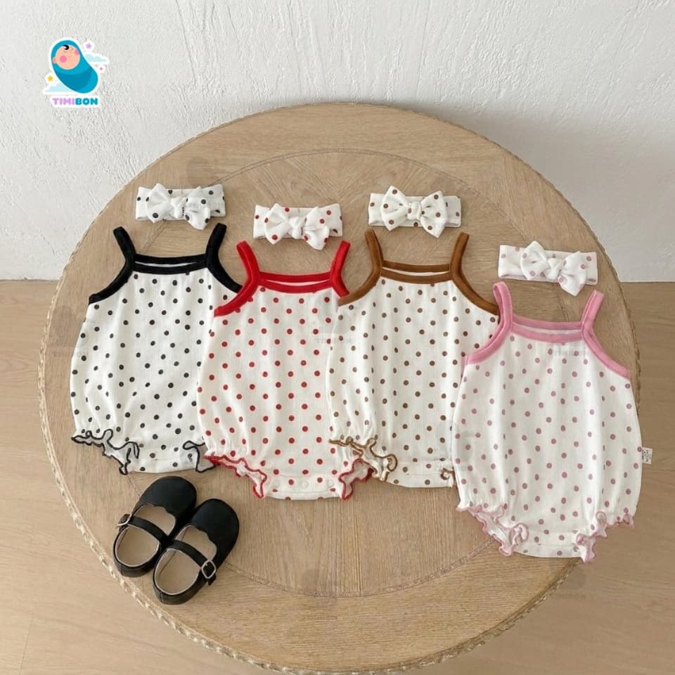 [ Kèm Turban ] Set Body Chip Cho Bé Gái 2 Dây Chất Cotton Hàn Mềm Mát [BDCHIP84] - ảnh 3