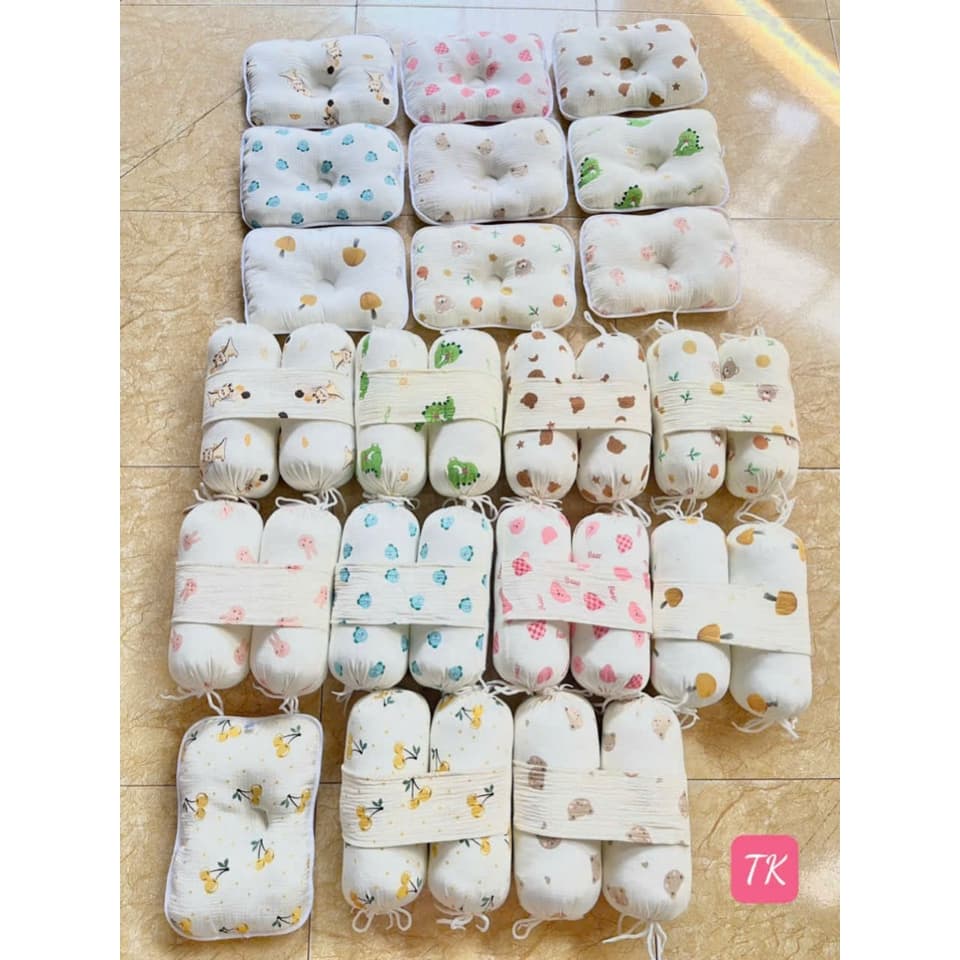 Bộ Gối Chặn Xô Muslin Sợi Tre Cho Bé Sơ Sinh, Gối Ôm Chống Giật Mình Giúp Bé Ngủ Sâu Giấc - ảnh 5