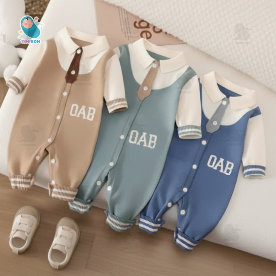 BODY LEN DÀI TAY THU ĐÔNG CHO BÉ Họa Tiết OAB Xinh Xắn, Chất Liệu Mềm Mại Co Giãn, Giữ Ấm Tốt [BDD103] - ảnh 3