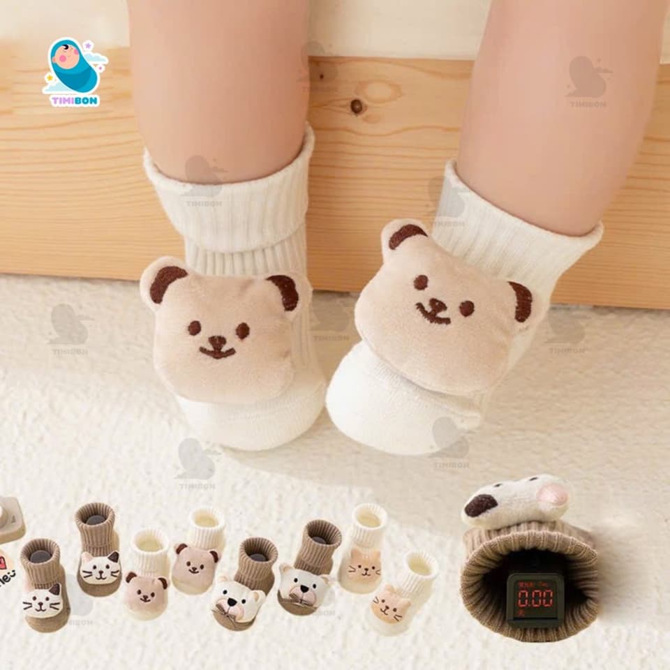 Tất (vớ) Cao Cổ Chống Trượt Cho Bé Size S/M (0-3 Tuổi), Vớ Cotton Mềm Mại Đế Silicon Cho Trẻ Tập Đi [TAT12]