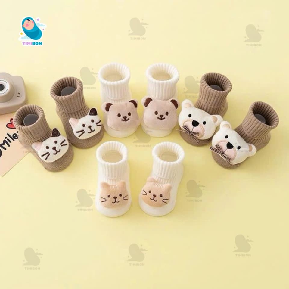 Tất (vớ) Cao Cổ Chống Trượt Cho Bé Size S/M (0-3 Tuổi), Vớ Cotton Mềm Mại Đế Silicon Cho Trẻ Tập Đi [TAT12] - ảnh 2