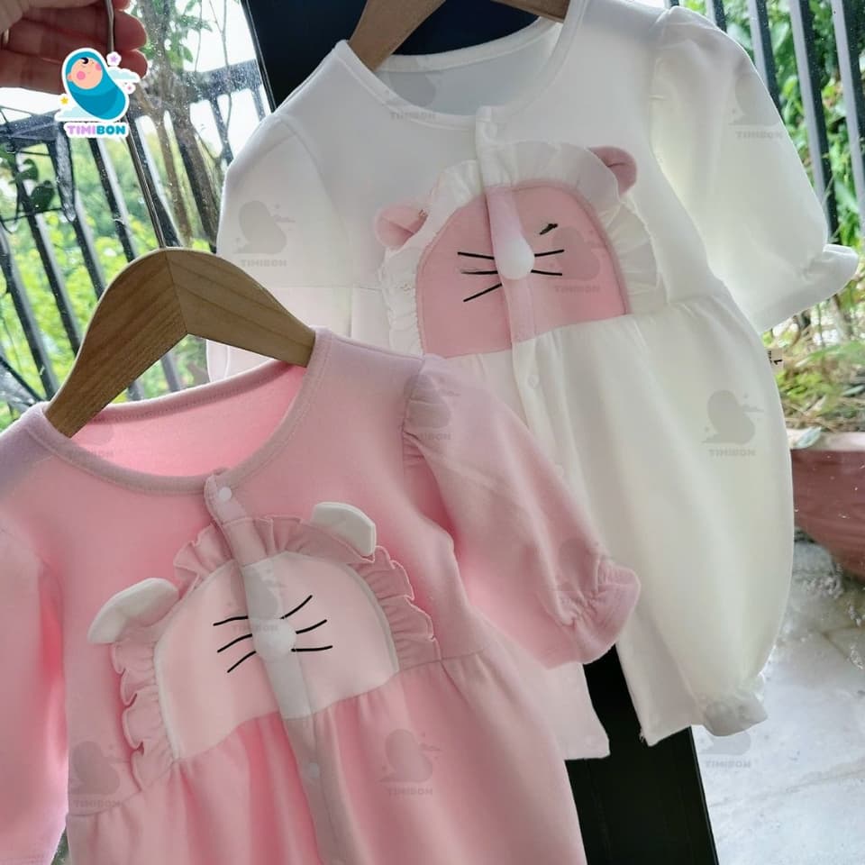 Body Nỉ Cho Bé Gái Dài Tay Thu Đông, Bộ Body Liền Thân Chất Nỉ Mềm Ấm Áp Hình Thú Dễ Thương Cho Bé [BDD106] - ảnh 3