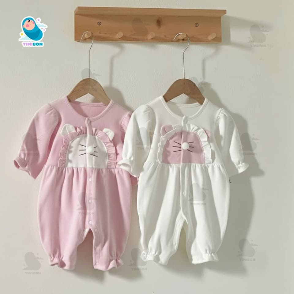 Body Nỉ Cho Bé Gái Dài Tay Thu Đông, Bộ Body Liền Thân Chất Nỉ Mềm Ấm Áp Hình Thú Dễ Thương Cho Bé [BDD106] - ảnh 2