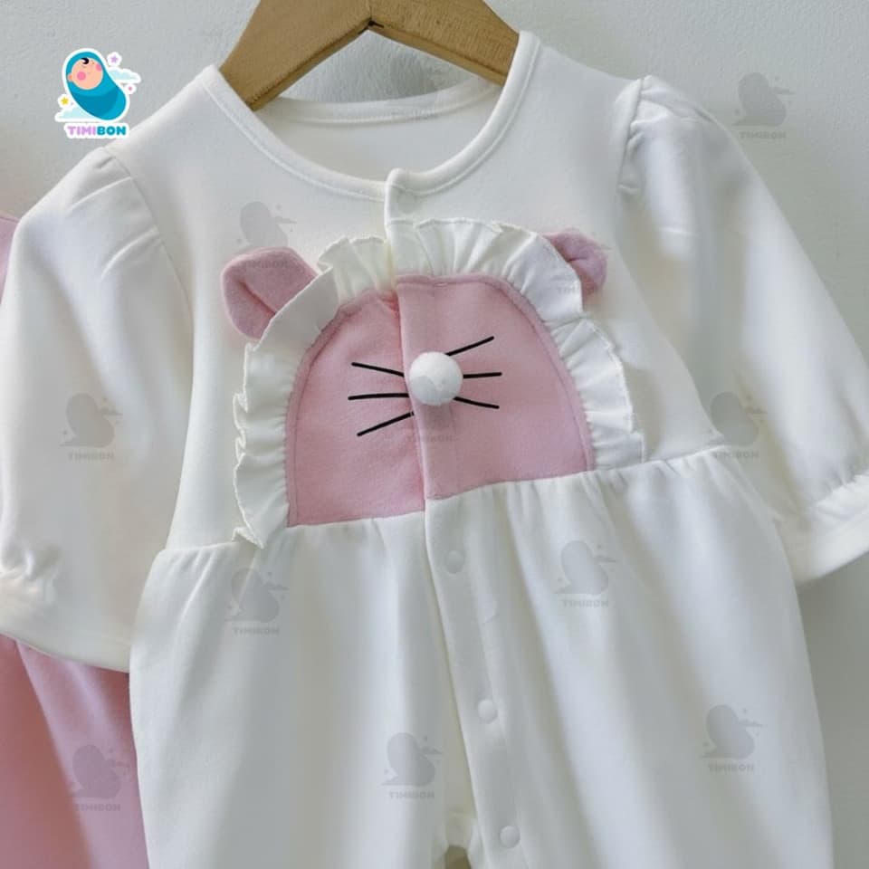 Body Nỉ Cho Bé Gái Dài Tay Thu Đông, Bộ Body Liền Thân Chất Nỉ Mềm Ấm Áp Hình Thú Dễ Thương Cho Bé [BDD106] - ảnh 5