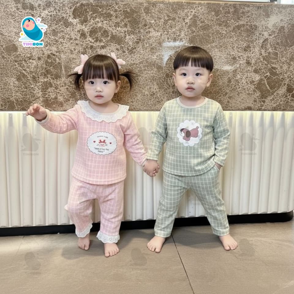 Bộ thu đông cho bé trai bé gái, Đồ bộ dài tay chất cotton mềm mịn hình cún dễ thương cho bé [B21] - ảnh 3