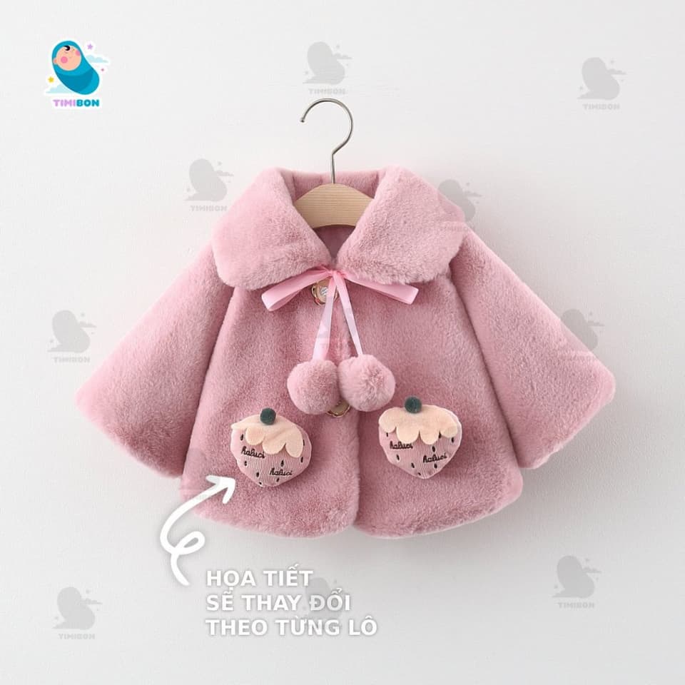 [ Dưới 2 Tuổi - Hàng Quảng Châu ] Áo Khoác Lông Tai Thỏ, Cổ Bẻ Cho Bé Gái Mềm Mại Ấm Áp [AL24] - ảnh 9