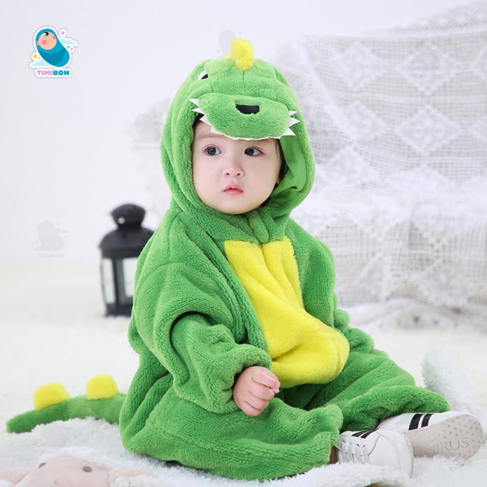 Body Thú Lông Nhung Ấm Áp Cho Mùa Đông Thiết Kế Liền Thân Đáng Yêu Dễ Thương Cho Bé Trai Bé Gái [BDD77] - ảnh 3