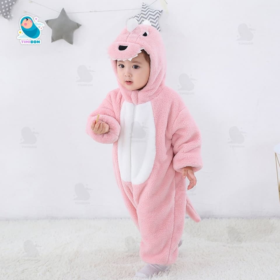 Body Thú Lông Nhung Ấm Áp Cho Mùa Đông Thiết Kế Liền Thân Đáng Yêu Dễ Thương Cho Bé Trai Bé Gái [BDD77] - ảnh 7