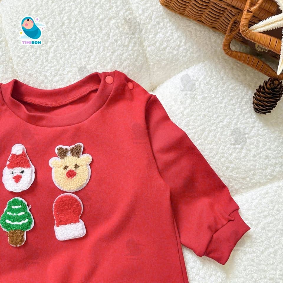 Body Noel cho bé trai bé gái - Body nỉ bông giữ nhiệt hoạ tiết Giáng Sinh dễ thương (Size 5-12kg) [BDD109] - ảnh 2