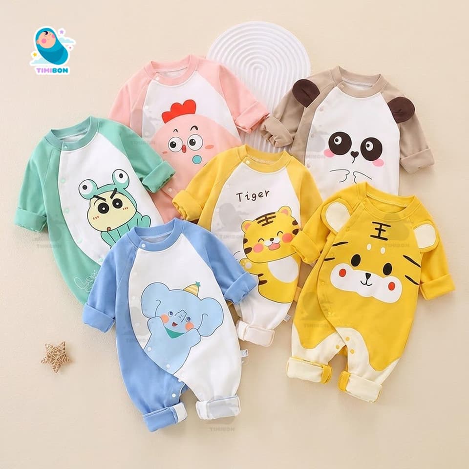 [ Tặng Kèm Mũ ] Quần Áo Trẻ Em Bộ Body Dài Tay Cho Bé Trai Bé Gái Trẻ Sơ Sinh Đến 12kg [BDD27]