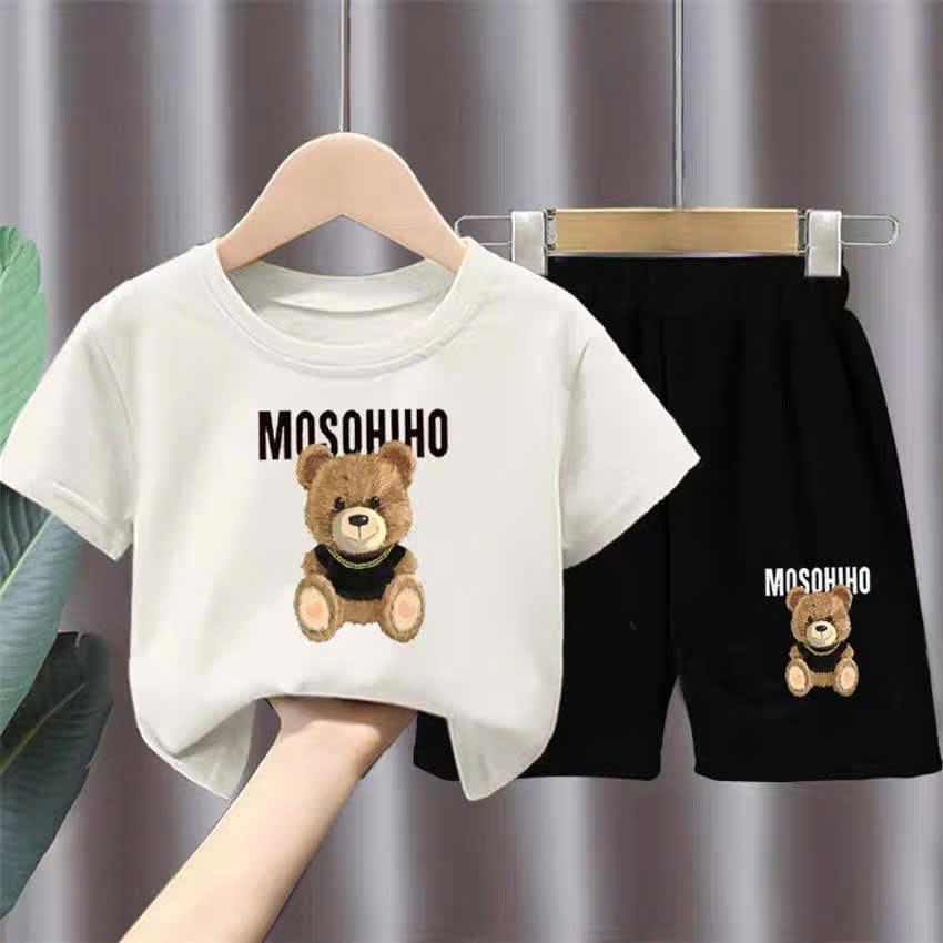 Bộ quần áo trẻ em cotton 4 chiều in hình gấu MOSOHIHO cho bé từ 10 đến 40kg DV020 - ảnh 2