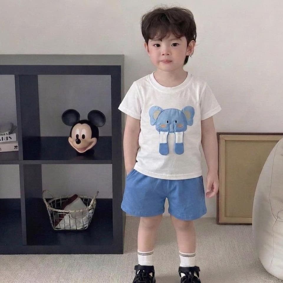 Bộ Quần Áo Hươu Voi Cotton Co Giãn Cho Bé Trai Và Bé Gái Từ 8 Đến 18kg DV055 - ảnh 9