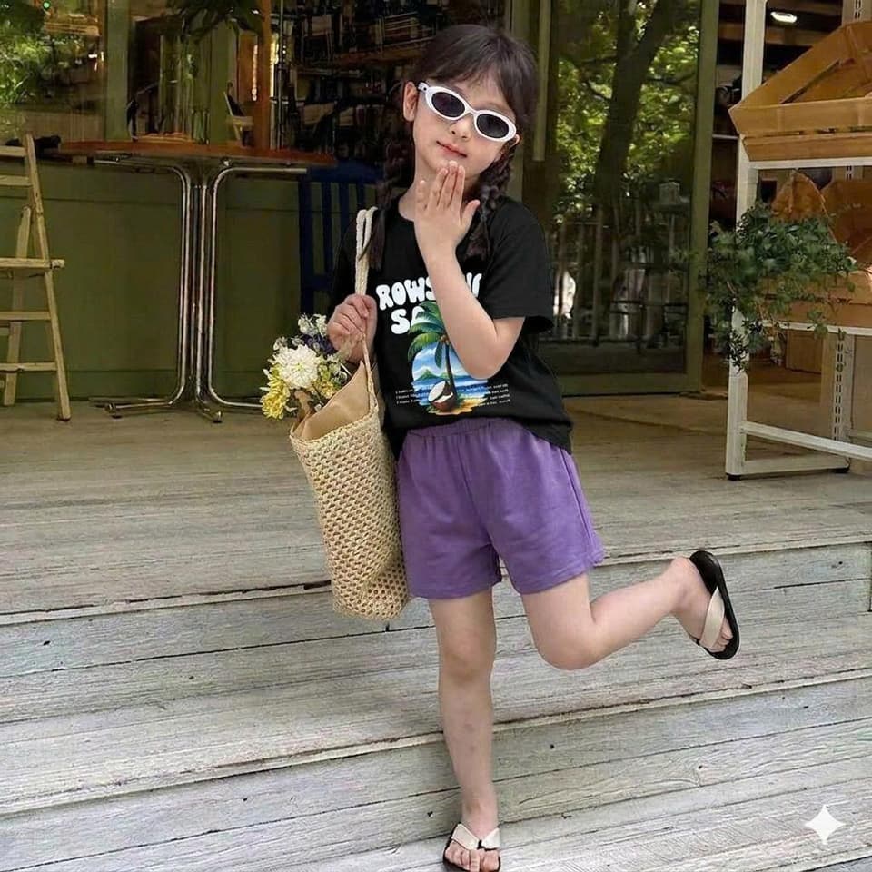 Áo phông đi biển vải cotton thoáng mát cho bé trai và bé gái từ 10-30kg DV013 - ảnh 5
