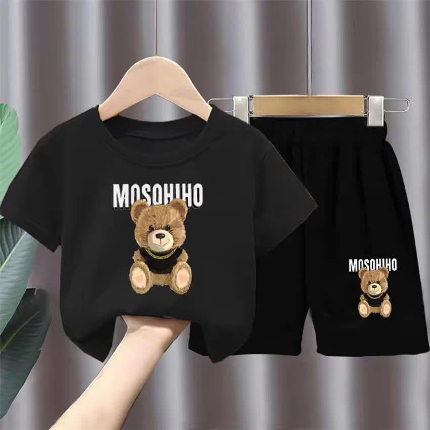 Bộ quần áo trẻ em cotton 4 chiều in hình gấu MOSOHIHO cho bé từ 10 đến 40kg DV020 - ảnh 3