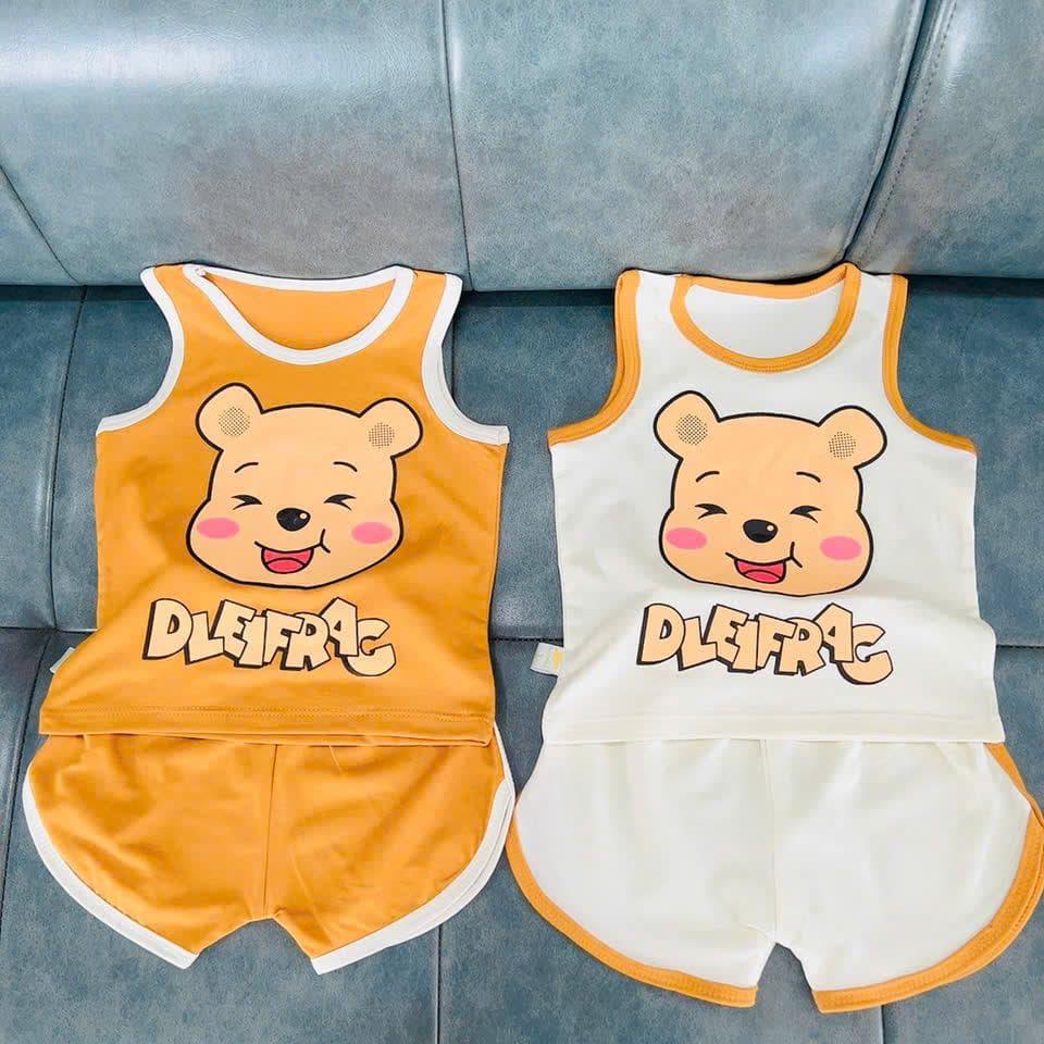 Bộ Ba Lỗ Cho Bé Trai Bé Gái 8-18kg Hình Gấu Vải Co Giãn 4 Chiều DV023 - ảnh 7