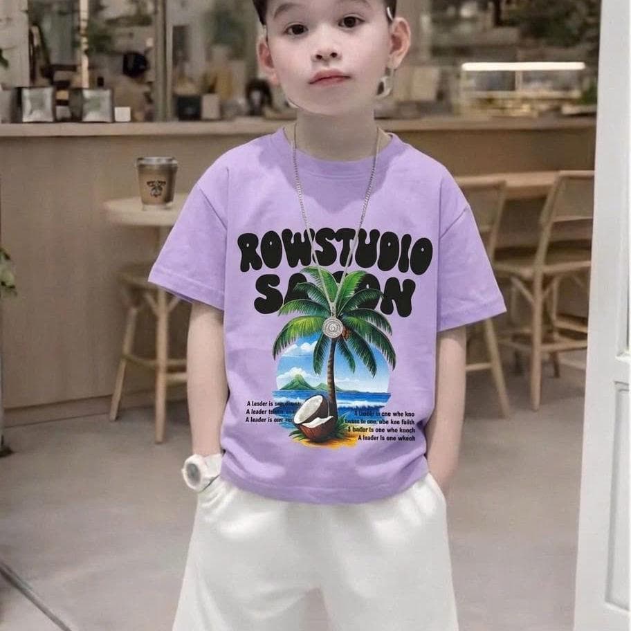 Áo phông đi biển vải cotton thoáng mát cho bé trai và bé gái từ 10-30kg DV013 - ảnh 3