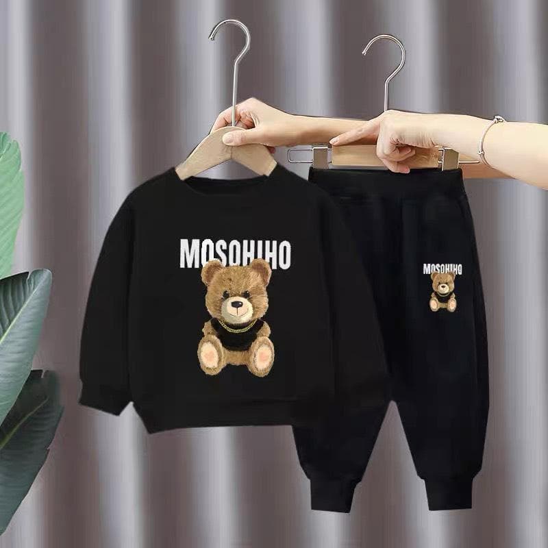 Bộ Đồ Trẻ Em In Hình Gấu MOSOHIHO Vải Da Cá Cho Bé Trai Và Bé Gái 15-42kg DV025 - ảnh 3