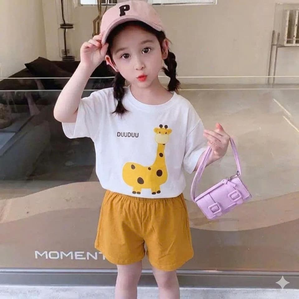Bộ Quần Áo Hươu Voi Cotton Co Giãn Cho Bé Trai Và Bé Gái Từ 8 Đến 18kg DV055 - ảnh 5