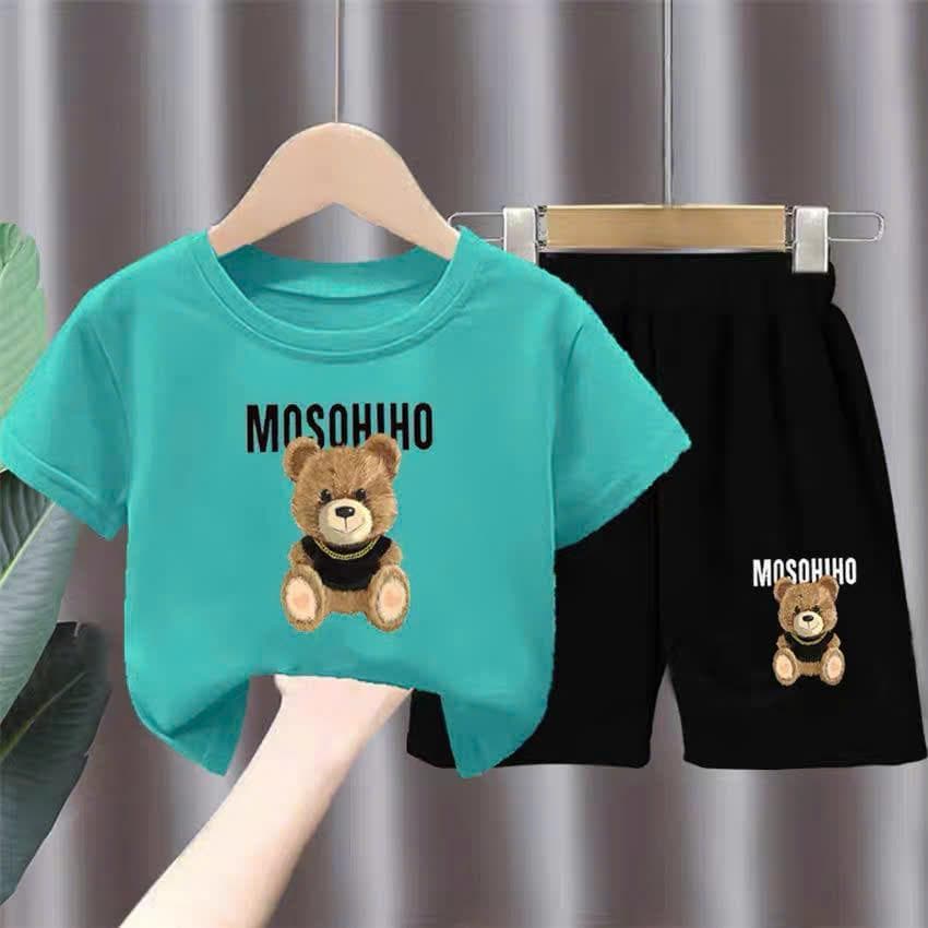 Bộ quần áo trẻ em cotton 4 chiều in hình gấu MOSOHIHO cho bé từ 10 đến 40kg DV020 - ảnh 5
