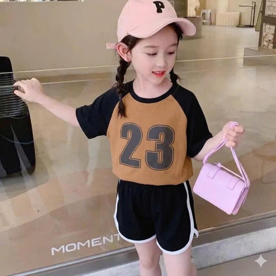 Bộ Đồ Cộc Tay Cổ Tròn Vải Cotton Co Giãn Cho Bé Trai Bé Gái 8-18kg DV068 - ảnh 7