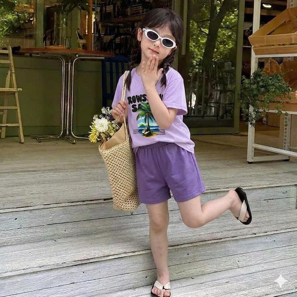 Áo phông đi biển vải cotton thoáng mát cho bé trai và bé gái từ 10-30kg DV013 - ảnh 6