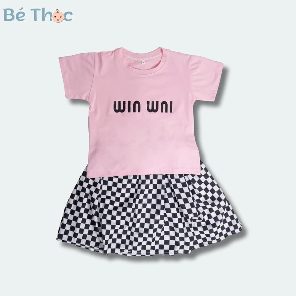 Sét Váy Áo Bé Gái 18-40kg Áo Cotton Chân Váy Vải Nhuyễn Thời Trang Trẻ Em 3 Màu Đẹp DV049 - ảnh 5