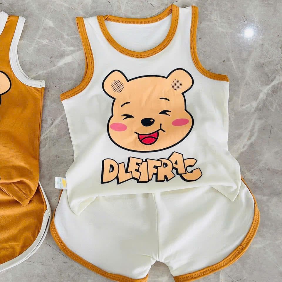 Bộ Ba Lỗ Cho Bé Trai Bé Gái 8-18kg Hình Gấu Vải Co Giãn 4 Chiều DV023 - ảnh 6
