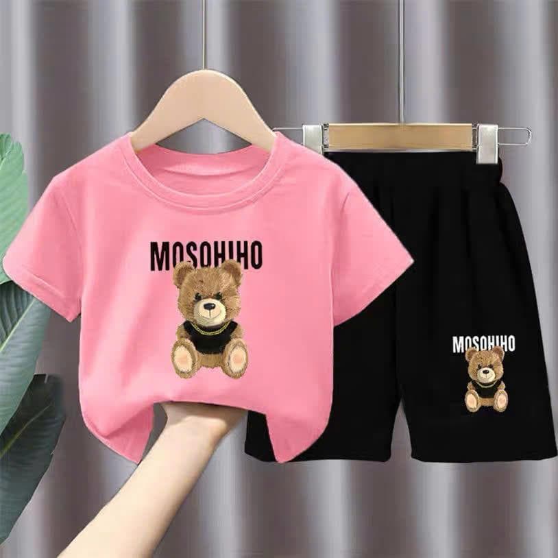 Bộ quần áo trẻ em cotton 4 chiều in hình gấu MOSOHIHO cho bé từ 10 đến 40kg DV020 - ảnh 4