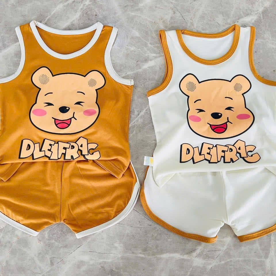 Bộ Ba Lỗ Cho Bé Trai Bé Gái 8-18kg Hình Gấu Vải Co Giãn 4 Chiều DV023 - ảnh 5