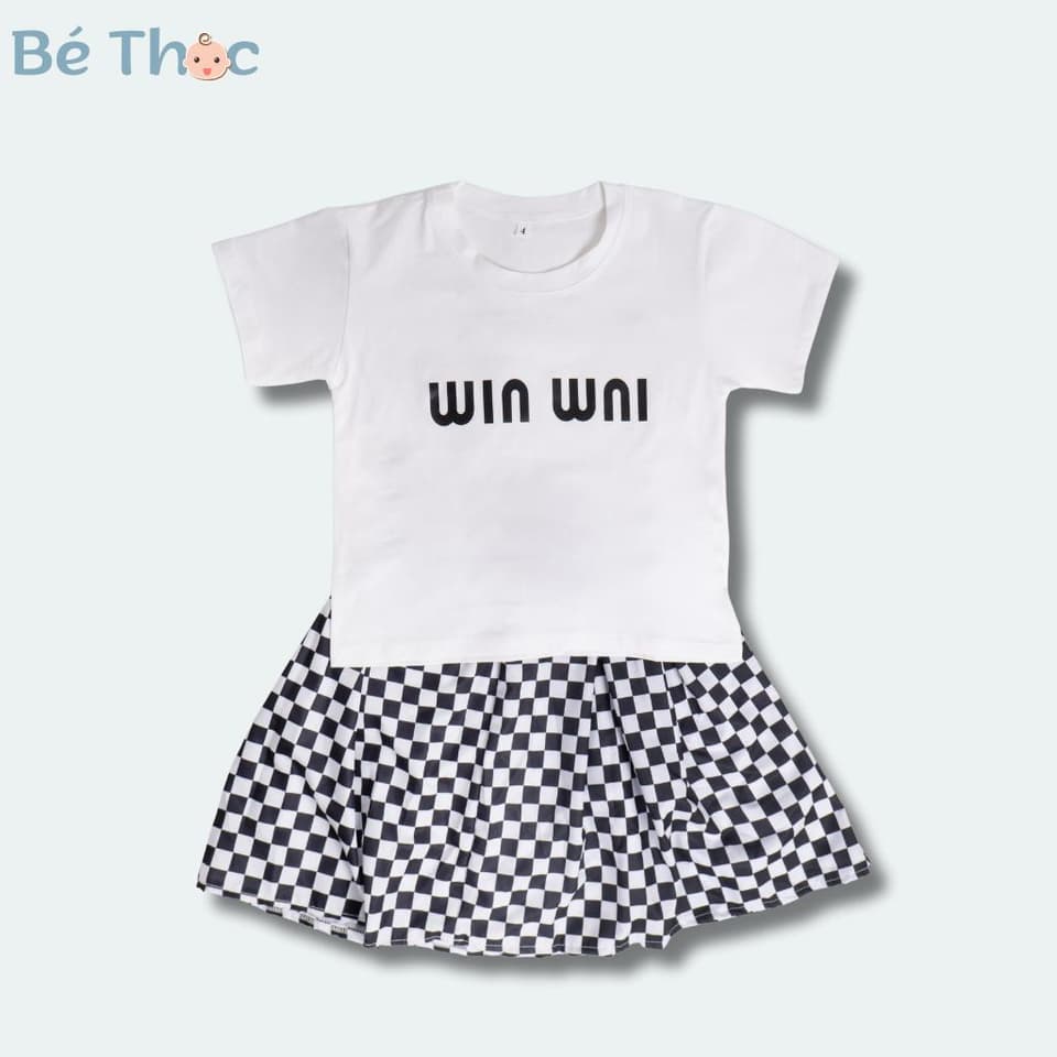 Sét Váy Áo Bé Gái 18-40kg Áo Cotton Chân Váy Vải Nhuyễn Thời Trang Trẻ Em 3 Màu Đẹp DV049 - ảnh 6